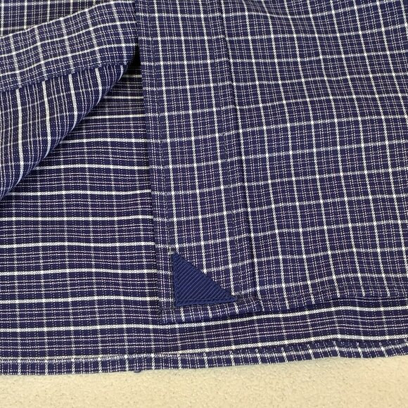 UNTUCKit Cinelli Shirt Mens XL Blue Plaid Short Sleeve Button Close Casual Comfy - Picture 5 of 8